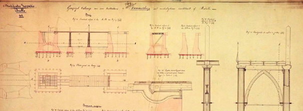Ontwerp eerste brug Fort Buitensluis